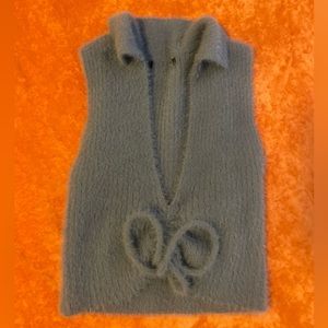 Furry baby blue Vest